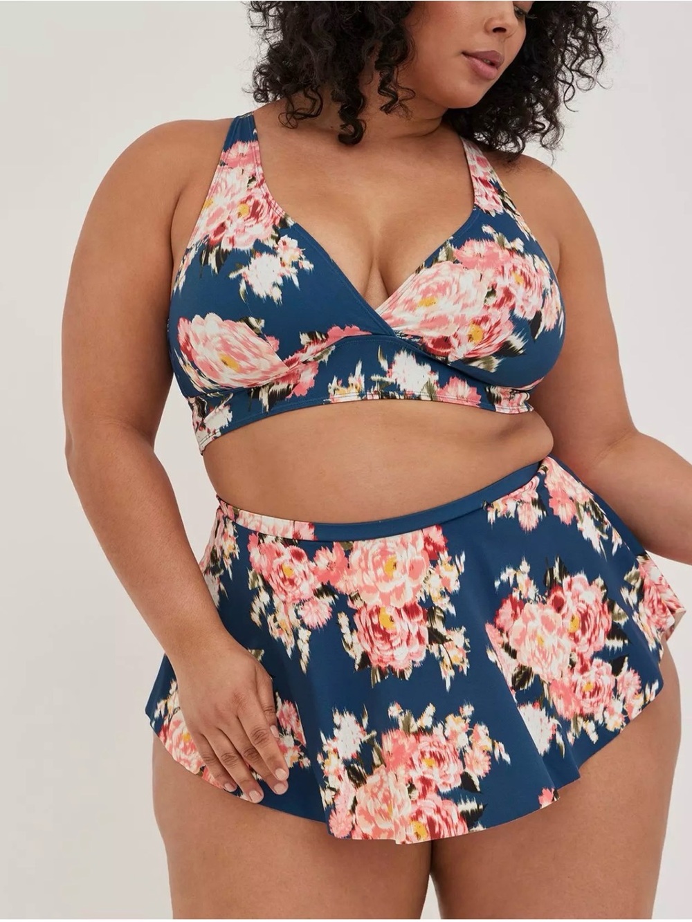 torrid Floral Bikini Top with Matching Swim Skirt Size 2